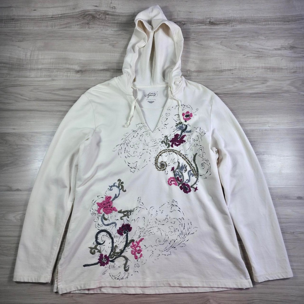 Y2K Style And Sport Lightweight Pullover Rose Embroidery Hoodie